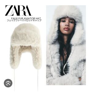 NWT Zara faux fur aviator hat 7282/201